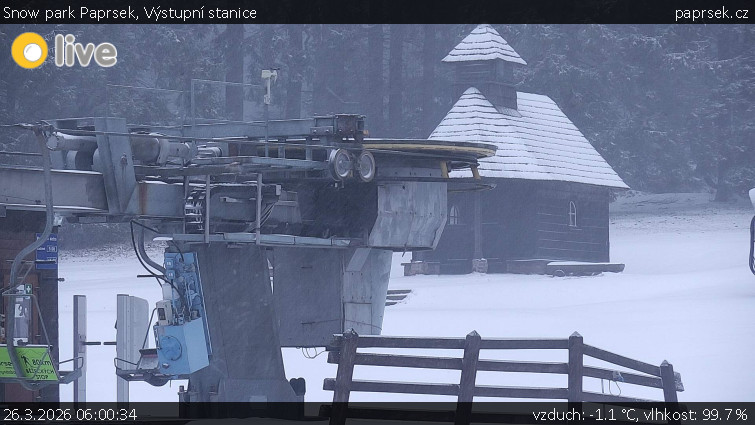 Snow park Paprsek - Výstupní stanice - 26.3.2026 v 06:00