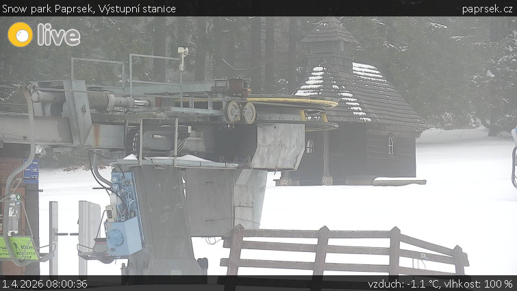 Snow park Paprsek - Výstupní stanice - 1.4.2026 v 08:00