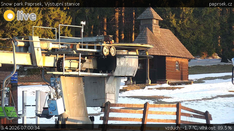 Snow park Paprsek - Výstupní stanice - 3.4.2026 v 07:00