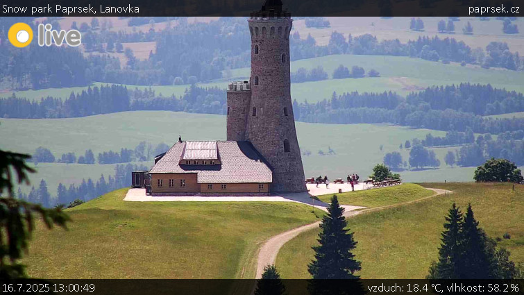 Snow park Paprsek - Lanovka - 16.7.2025 v 13:00 Snow park Paprsek - Lanovka - 16.7.2025 v 13:00