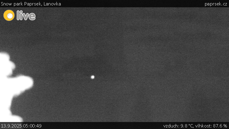 Snow park Paprsek - Lanovka - 13.9.2025 v 05:00 Snow park Paprsek - Lanovka - 13.9.2025 v 05:00