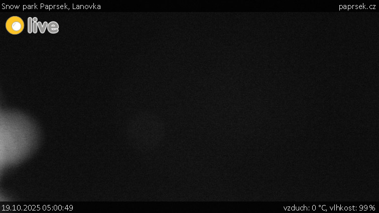 Snow park Paprsek - Lanovka - 19.10.2025 v 05:00 Snow park Paprsek - Lanovka - 19.10.2025 v 05:00