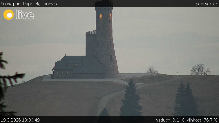 Snow park Paprsek - Lanovka - 19.3.2026 v 18:00