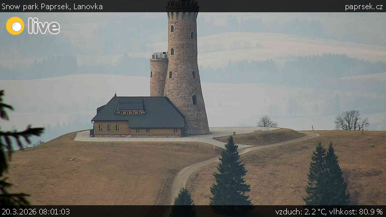 Snow park Paprsek - Lanovka - 20.3.2026 v 08:01