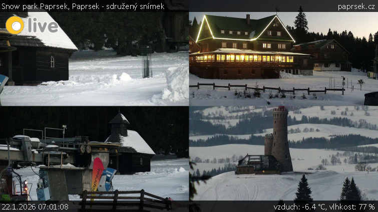 Snow park Paprsek - Paprsek - sdružený snímek - 22.1.2026 v 07:01