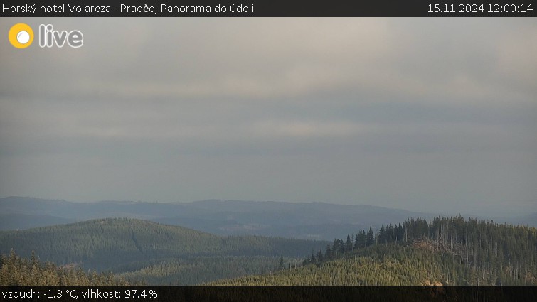 Horský hotel Volareza - Praděd - Panorama do údolí - 15.11.2024 v 12:00