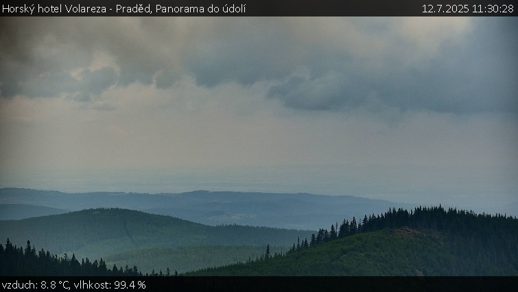 Horský hotel Volareza - Praděd - Panorama do údolí - 12.7.2025 v 11:30 Horský hotel Volareza - Praděd - Panorama do údolí - 12.7.2025 v 11:30