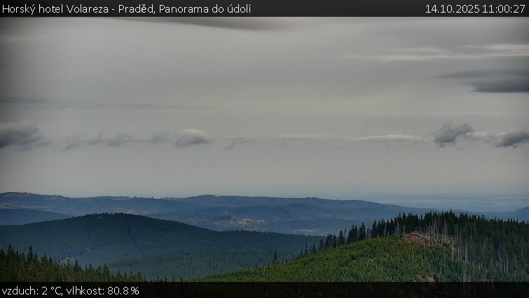 Horský hotel Volareza - Praděd - Panorama do údolí - 14.10.2025 v 11:00 Horský hotel Volareza - Praděd - Panorama do údolí - 14.10.2025 v 11:00