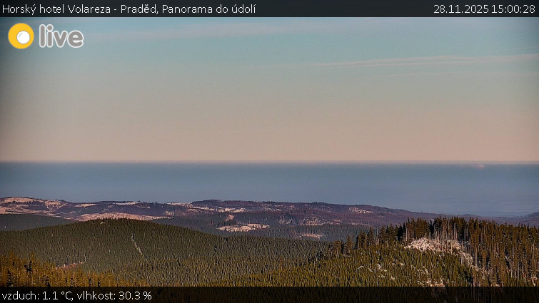 Horský hotel Volareza - Praděd - Panorama do údolí - 28.11.2025 v 15:00