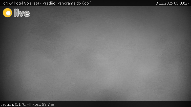 Horský hotel Volareza - Praděd - Panorama do údolí - 3.12.2025 v 05:00