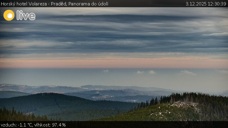 Horský hotel Volareza - Praděd - Panorama do údolí - 3.12.2025 v 12:30