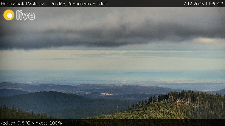 Horský hotel Volareza - Praděd - Panorama do údolí - 7.12.2025 v 10:30