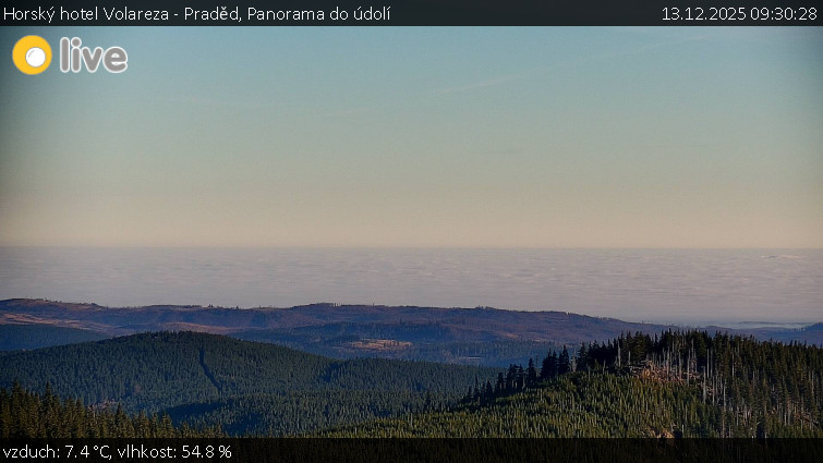 Horský hotel Volareza - Praděd - Panorama do údolí - 13.12.2025 v 09:30
