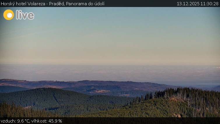Horský hotel Volareza - Praděd - Panorama do údolí - 13.12.2025 v 11:30