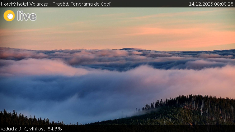 Horský hotel Volareza - Praděd - Panorama do údolí - 14.12.2025 v 08:00