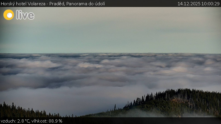 Horský hotel Volareza - Praděd - Panorama do údolí - 14.12.2025 v 10:00