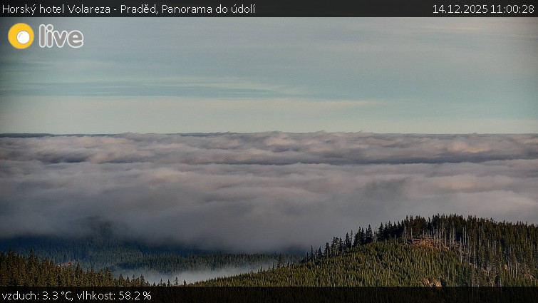 Horský hotel Volareza - Praděd - Panorama do údolí - 14.12.2025 v 11:00