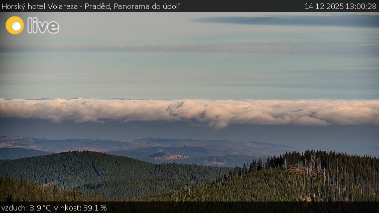 Horský hotel Volareza - Praděd - Panorama do údolí - 14.12.2025 v 13:00