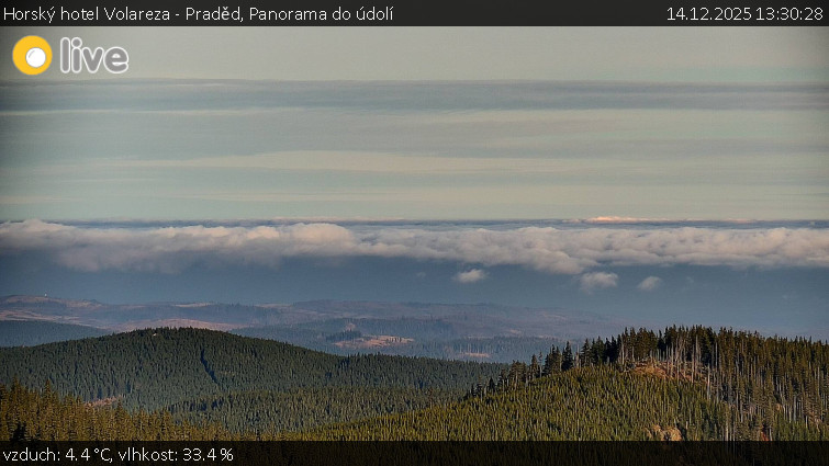 Horský hotel Volareza - Praděd - Panorama do údolí - 14.12.2025 v 13:30