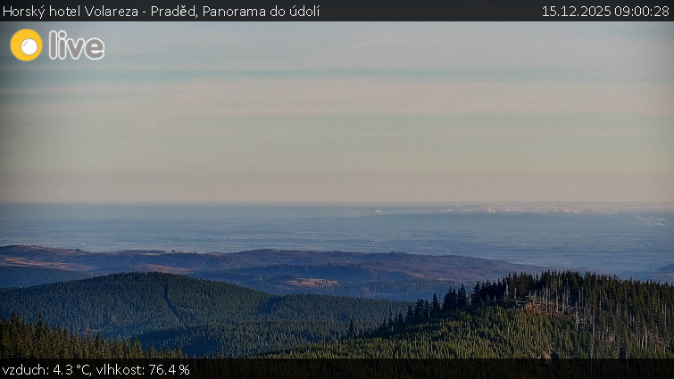 Horský hotel Volareza - Praděd - Panorama do údolí - 15.12.2025 v 09:00
