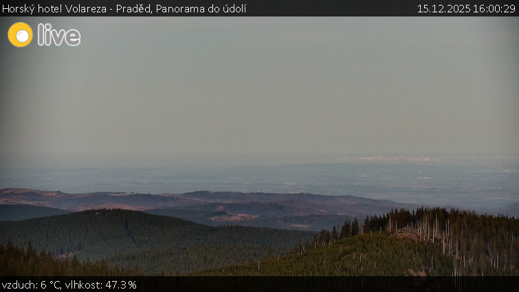 Horský hotel Volareza - Praděd - Panorama do údolí - 15.12.2025 v 16:00