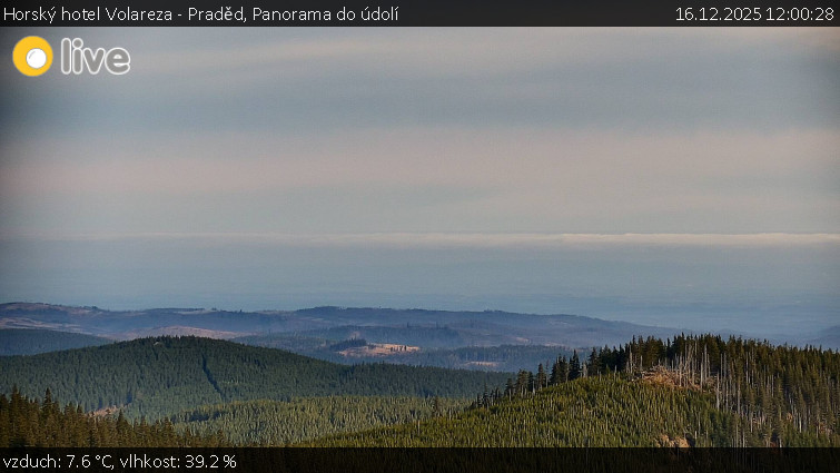 Horský hotel Volareza - Praděd - Panorama do údolí - 16.12.2025 v 12:00