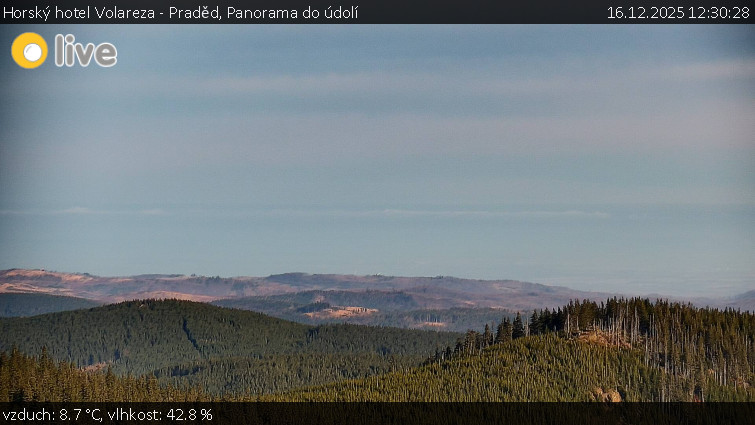 Horský hotel Volareza - Praděd - Panorama do údolí - 16.12.2025 v 12:30