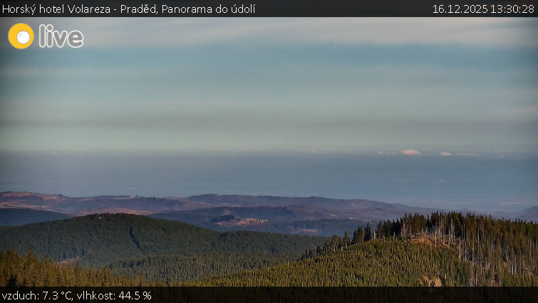 Horský hotel Volareza - Praděd - Panorama do údolí - 16.12.2025 v 13:30