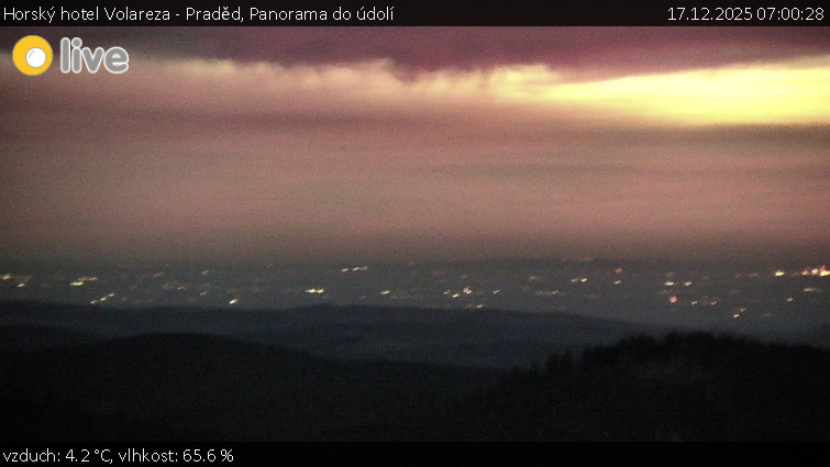 Horský hotel Volareza - Praděd - Panorama do údolí - 17.12.2025 v 07:00
