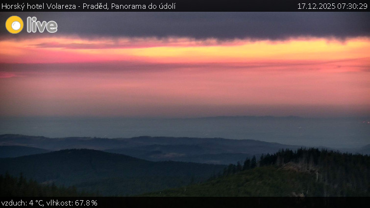 Horský hotel Volareza - Praděd - Panorama do údolí - 17.12.2025 v 07:30