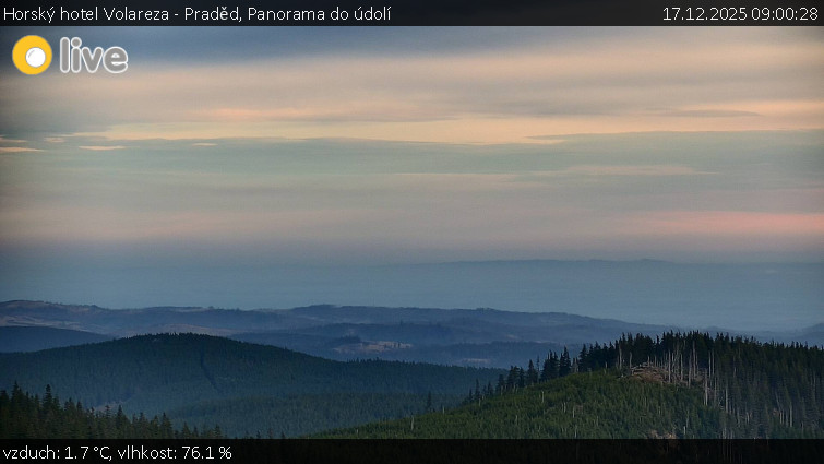 Horský hotel Volareza - Praděd - Panorama do údolí - 17.12.2025 v 09:00