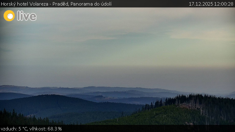 Horský hotel Volareza - Praděd - Panorama do údolí - 17.12.2025 v 12:00