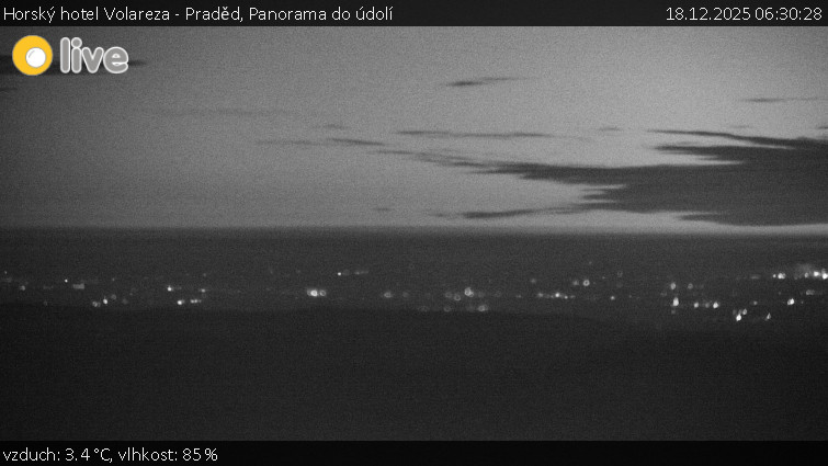 Horský hotel Volareza - Praděd - Panorama do údolí - 18.12.2025 v 06:30