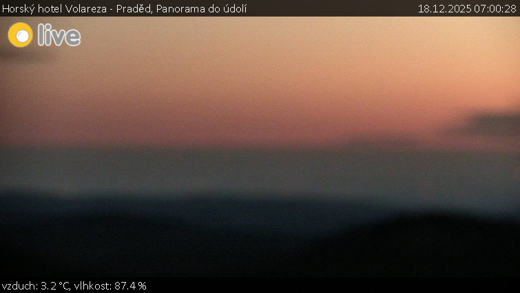 Horský hotel Volareza - Praděd - Panorama do údolí - 18.12.2025 v 07:00
