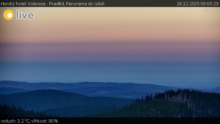 Horský hotel Volareza - Praděd - Panorama do údolí - 18.12.2025 v 08:00
