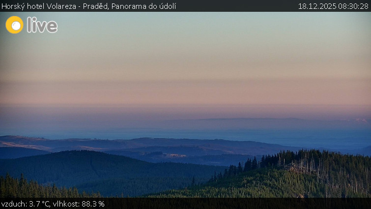 Horský hotel Volareza - Praděd - Panorama do údolí - 18.12.2025 v 08:30