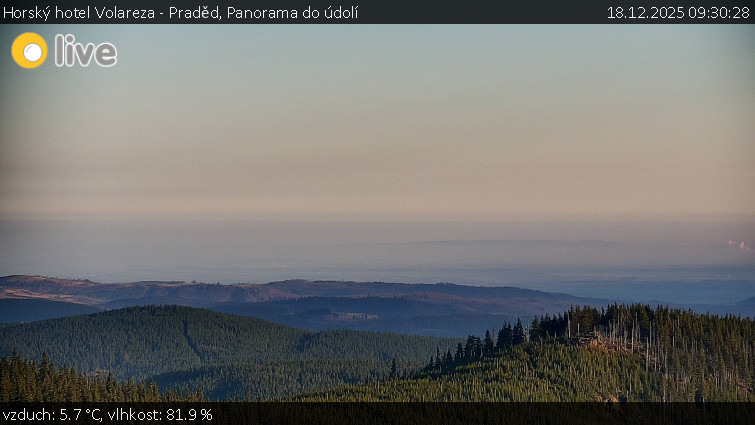 Horský hotel Volareza - Praděd - Panorama do údolí - 18.12.2025 v 09:30