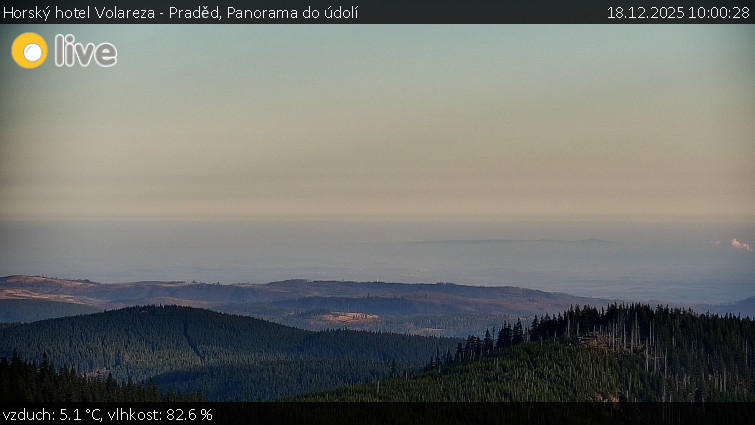 Horský hotel Volareza - Praděd - Panorama do údolí - 18.12.2025 v 10:00