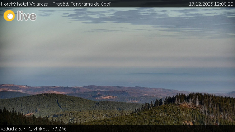 Horský hotel Volareza - Praděd - Panorama do údolí - 18.12.2025 v 12:00
