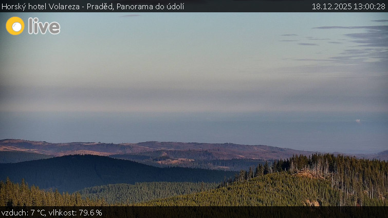 Horský hotel Volareza - Praděd - Panorama do údolí - 18.12.2025 v 13:00