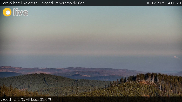 Horský hotel Volareza - Praděd - Panorama do údolí - 18.12.2025 v 14:00