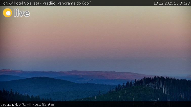 Horský hotel Volareza - Praděd - Panorama do údolí - 18.12.2025 v 15:30