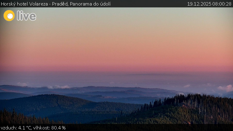 Horský hotel Volareza - Praděd - Panorama do údolí - 19.12.2025 v 08:00