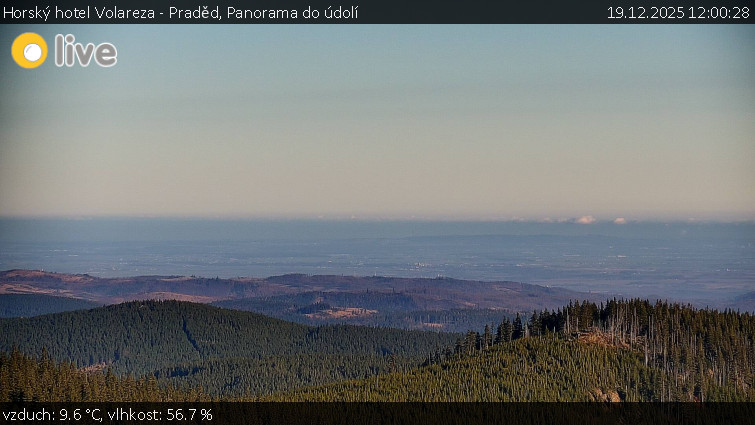 Horský hotel Volareza - Praděd - Panorama do údolí - 19.12.2025 v 12:00
