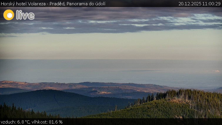 Horský hotel Volareza - Praděd - Panorama do údolí - 20.12.2025 v 11:00