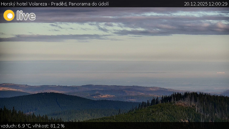 Horský hotel Volareza - Praděd - Panorama do údolí - 20.12.2025 v 12:00