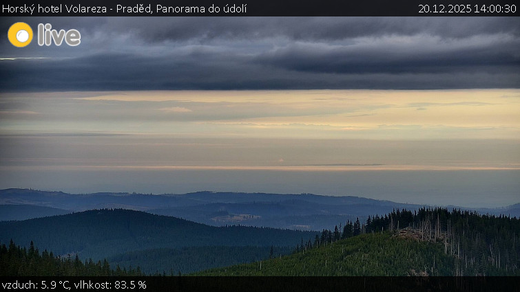 Horský hotel Volareza - Praděd - Panorama do údolí - 20.12.2025 v 14:00