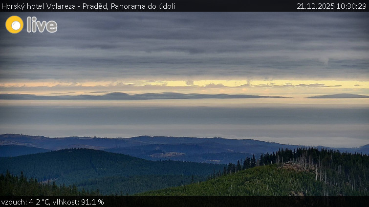 Horský hotel Volareza - Praděd - Panorama do údolí - 21.12.2025 v 10:30