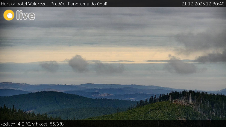Horský hotel Volareza - Praděd - Panorama do údolí - 21.12.2025 v 12:30