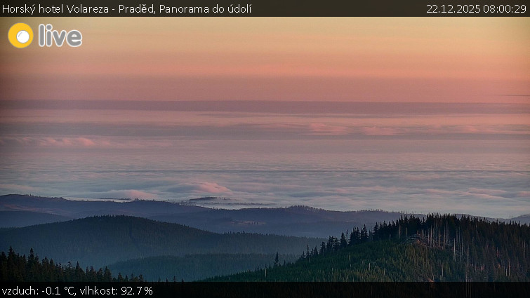 Horský hotel Volareza - Praděd - Panorama do údolí - 22.12.2025 v 08:00